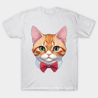 Fancy Cat with Bowtie no.19 T-Shirt